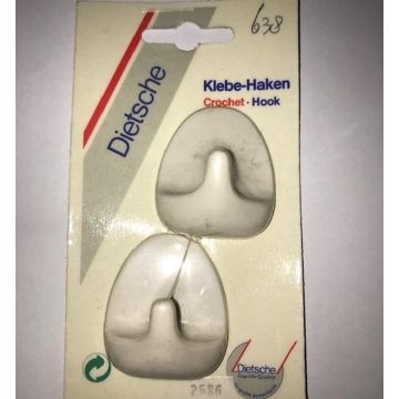 Universele handdoekhaken zelfklevend (setje van 2) wit