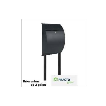 Brievenbus Montreal met 2 palen mat zwart