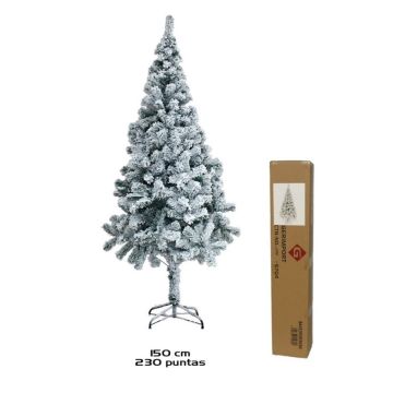 Kerstboom - Dennenboom - Kunstkerstboom Snelle montage incl. kerstboomstandaard - 150cm, Sneeuw