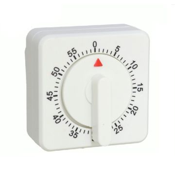 Gerimport - Kookwekker - Eierwekker - Analoog - Wit - Vierkant