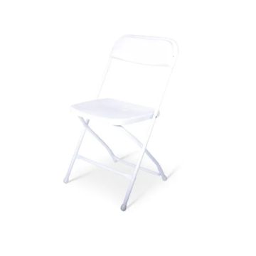 Klapstoel kunststof Cannes wit frame - witte zitting