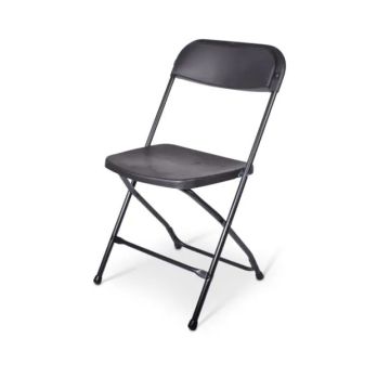 Klapstoel kunststof Cannes zwart frame - zwarte zitting