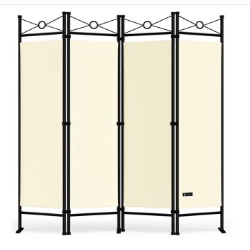 Kamerscherm inklapbaar 180 x 163cm Creme