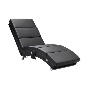 Ligbank Londen Zwart met Massage en Verwarmingsfunctie 
