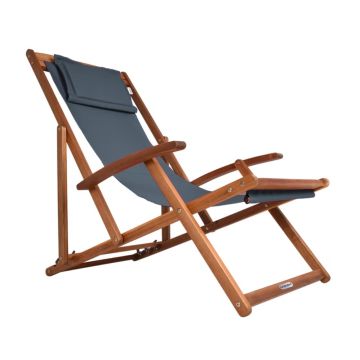 Ligstoel Antraciet Acaciahout 94x60x94cm