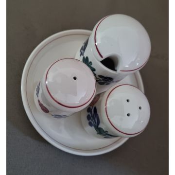 Boerenbont Menage 4 delige Set o.a. mosterdpot, peper en zoutstel