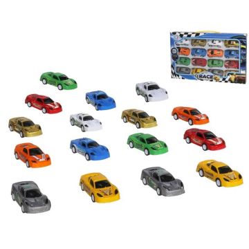 Speelgoed multi auto retrofrictie set van 16 stuks - Veilig voor kinderen