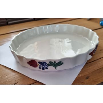 Boerenbont Quiche Taartvorm Ovenschaal diameter 25 cm aardewerk