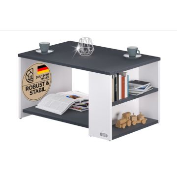 Salontafel Santa Cruz Wit Antraciet 90x60x50cm