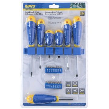 Kinzo schroevendraaier en bitset 21 dlg