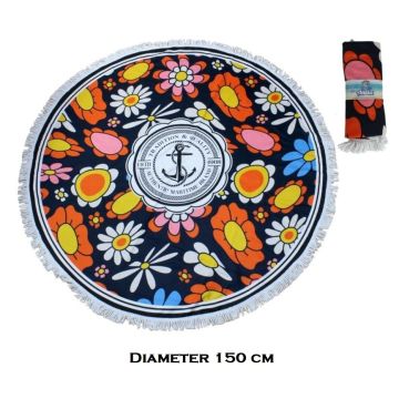 Strandlaken Rond polyester - diameter 150cm - MARITIME