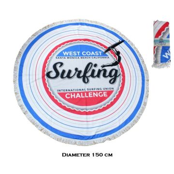 Strandlaken Rond polyester - diameter 150cm - SURFING
