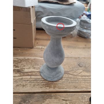 Kolony - Kandelaar - grijs - industrieel - beton - 20x9 cm met schade