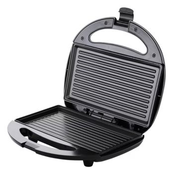 Tosti-ijzer Zwart/Zilver Elektrisch 750W Anti-aanbak