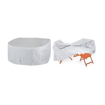 Overtrek Zitset Vanamo Zilver 420D Oxford 242x162x100cm