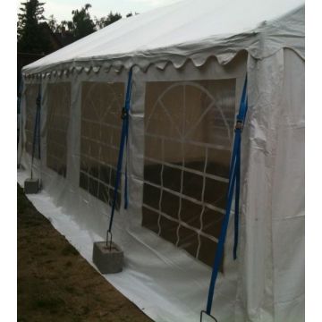 Veranker PVC Partytent 2 mtr met spanbanden-betongewicht