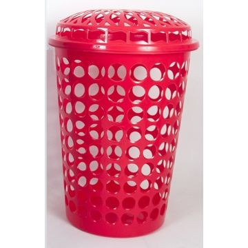 Wasmand kunststof kleur rood , inhoud 75 liter