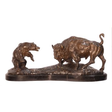 BRONZEN BEELD VAN DE STIER EN DE BEER