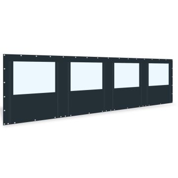 PVC zijwand met raam en ritsen | 8 meter breed | 250cm hoog zwart
