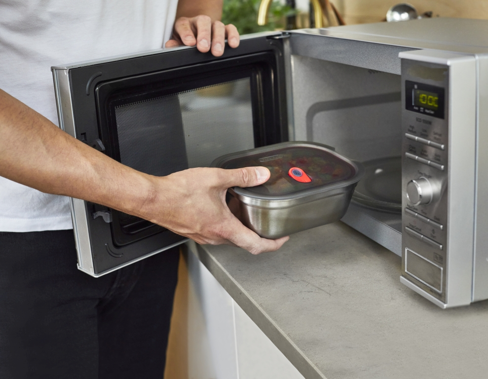 Zwart\u002BBlum\u0020Stalen\u0020Voedseldoos\u0020Klein\u0020\u002D\u0020173x127x65mm\u0020\u002D\u0020Grijs\u002FRood