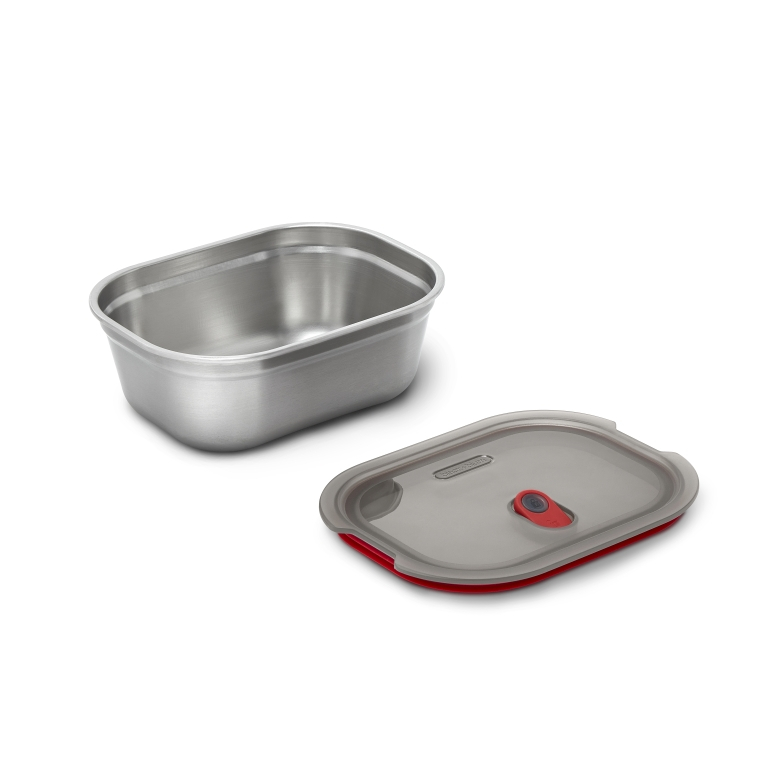 Zwart\u002BBlum\u0020Stalen\u0020Voedseldoos\u0020Medium\u0020\u002D\u0020190x143x73mm\u0020\u002D\u0020Grijs\u002FRood