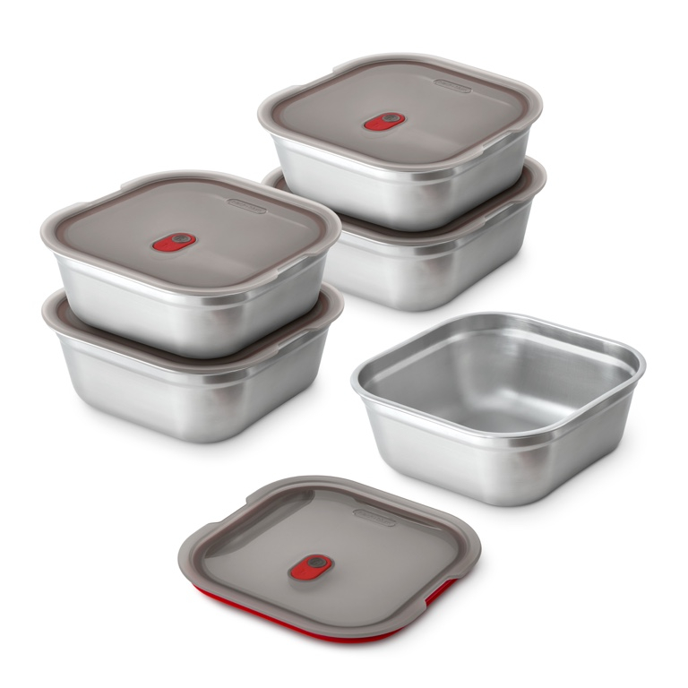 Zwart\u002BBlum\u0020Stalen\u0020Voedselbox\u0020Vierkant\u0020\u002D\u0020195x189x77mm\u0020\u002D\u0020Grijs\u002FRood