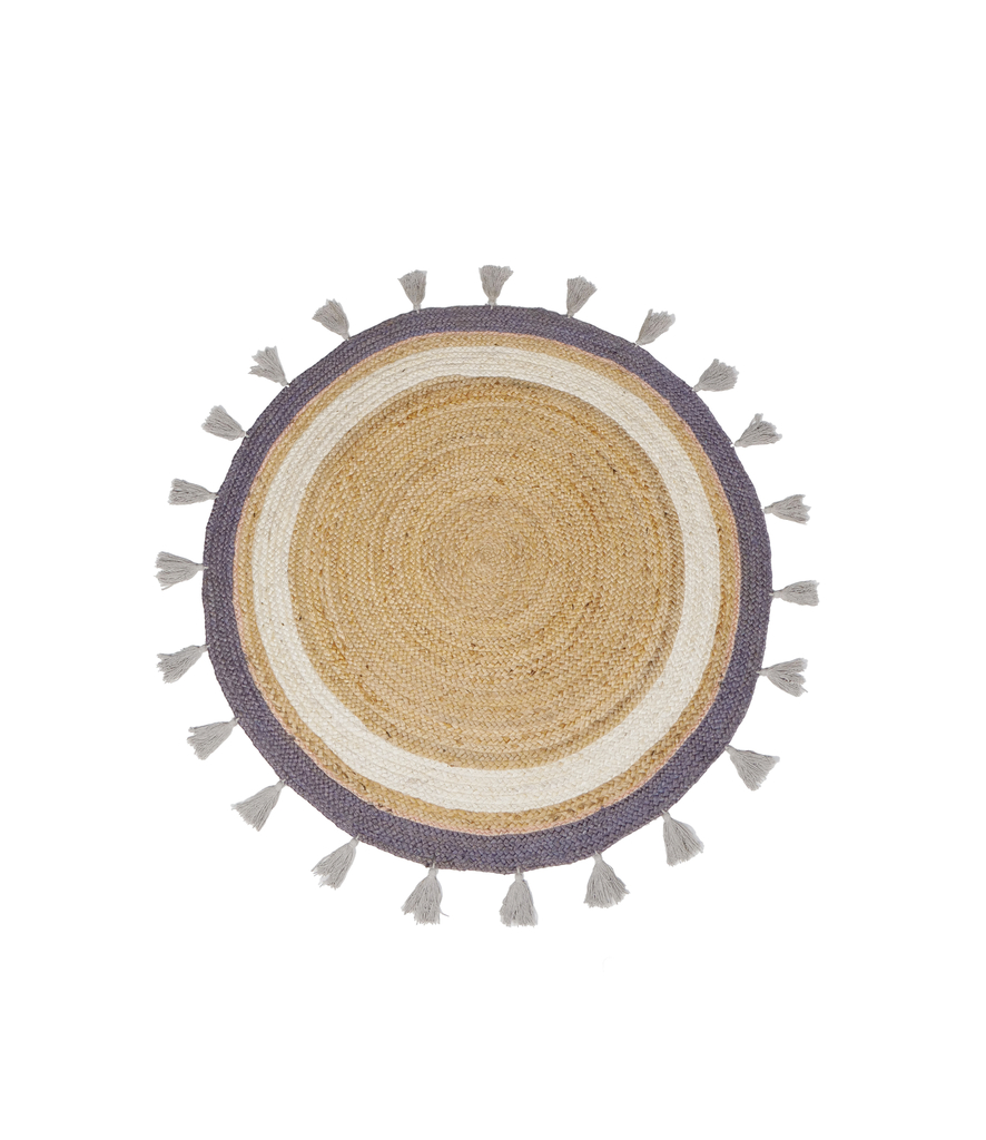 Sem,\u0020tapijt\u0020beige\u0020\u00D8120cm\u0020exclusief\u0020kwastjes.