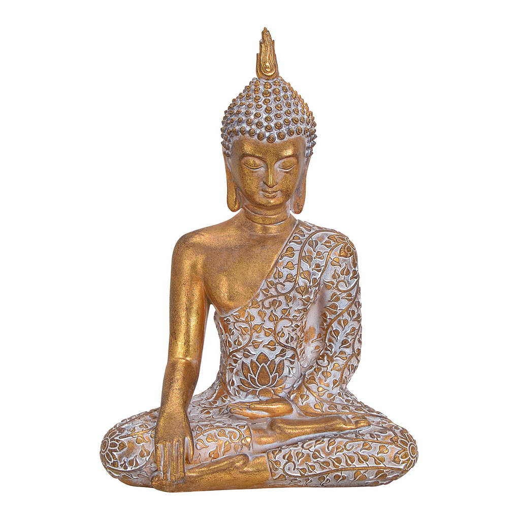Buddha\u0020van\u0020Poly\u0020Goud\u0020\u0028B\u002FH\u002FD\u0029\u002017x24x11cm