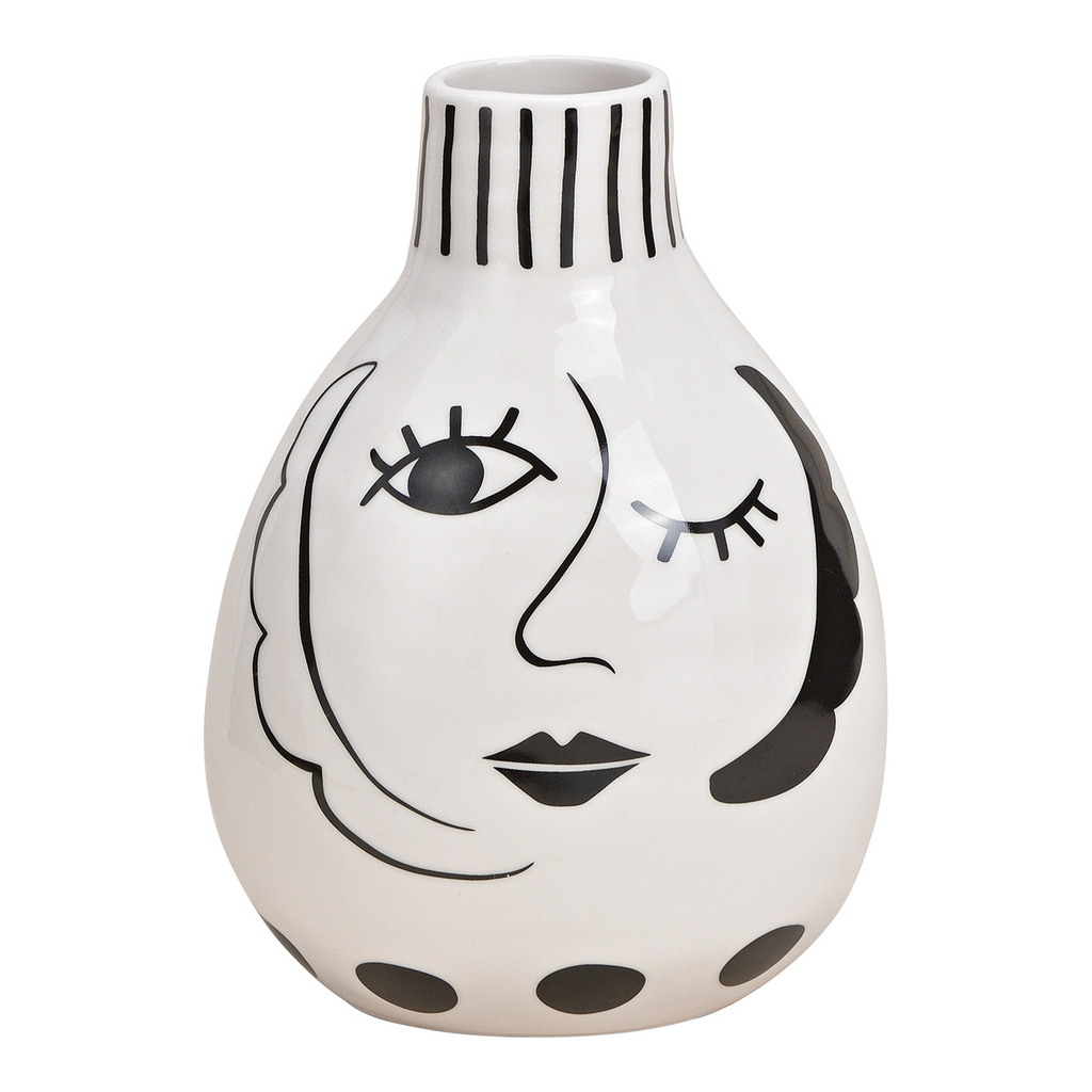 Vaas\u0020van\u0020keramiek\u0020in\u0020zwart\u002Fwit\u0020\u0028B\u002FH\u002FD\u0029\u002015x20x13cm