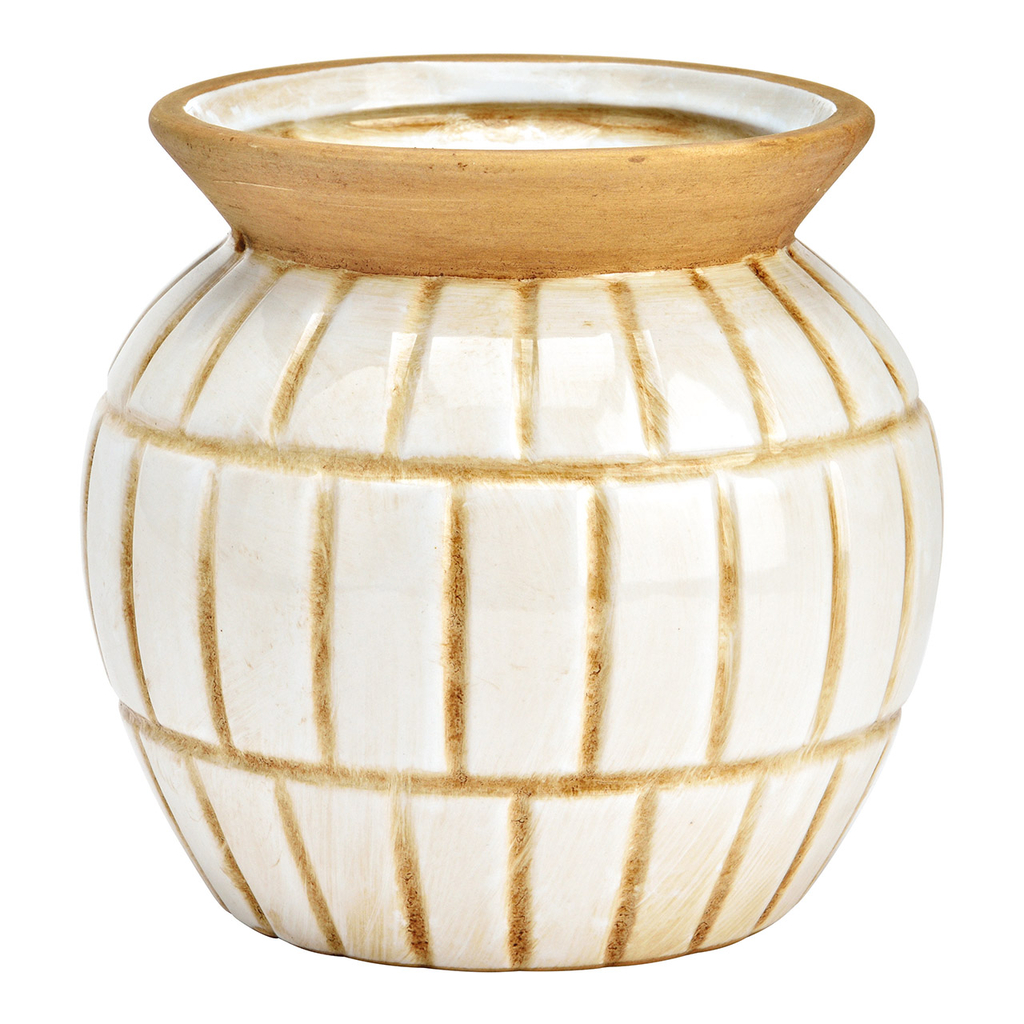 Vaas\u0020voor\u0020droogbloemen\u0020van\u0020wit\u0020keramiek\u0020\u0028B\u002FH\u002FD\u0029\u002016x16x16cm