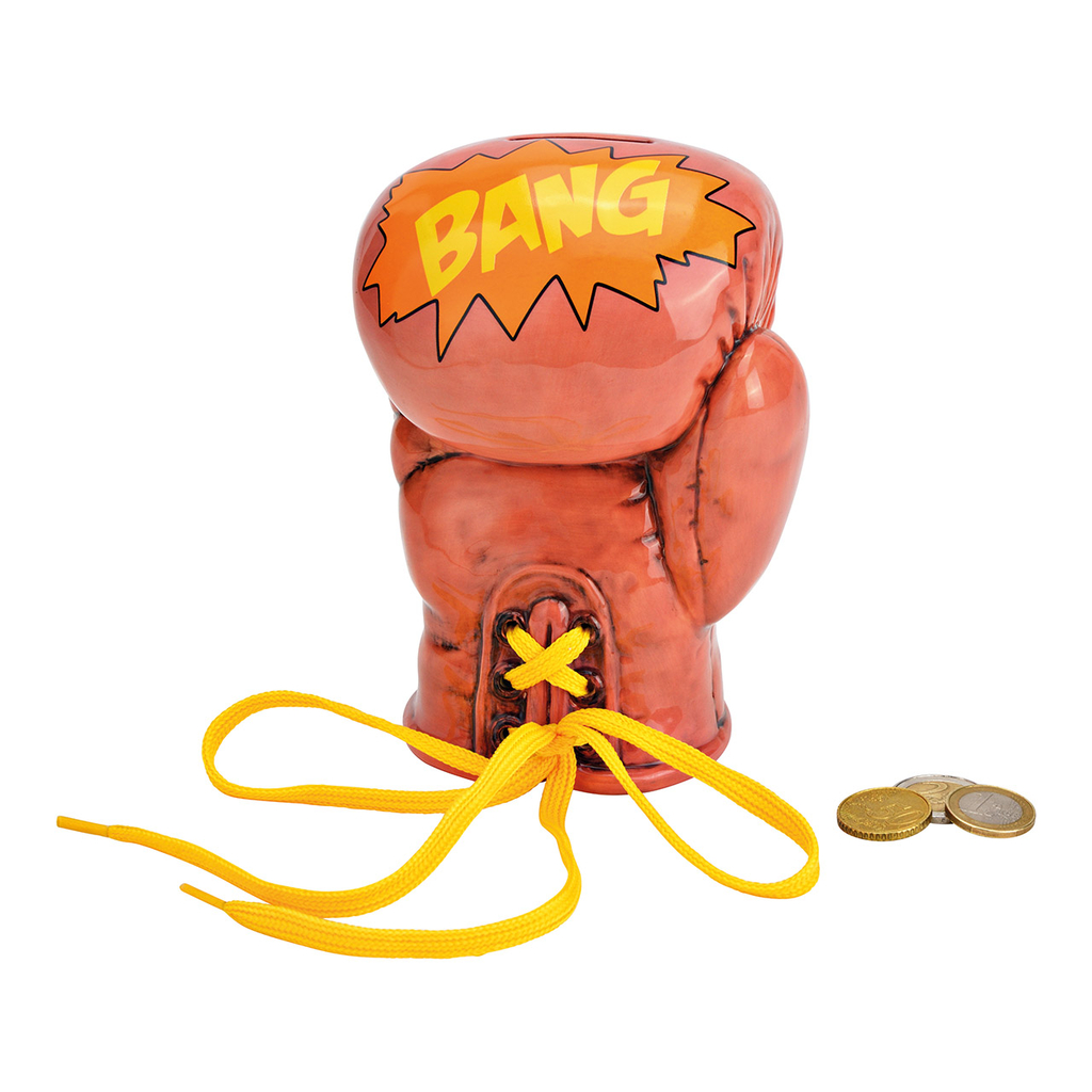 Spaarpot\u0020bokshandschoen\u0020van\u0020keramiek\u0020bruin\u0020\u0028B\u002FH\u002FD\u0029\u002012x16x10cm