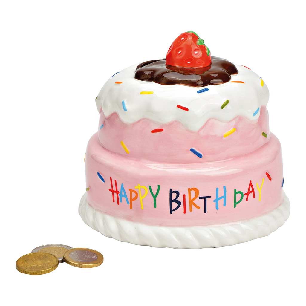 Spaarpot\u0020taart,\u0020Gelukkige\u0020verjaardag\u0020van\u0020keramiek\u0020roze\u0020\u0028B\u002FH\u002FD\u0029\u002012x12x12cm