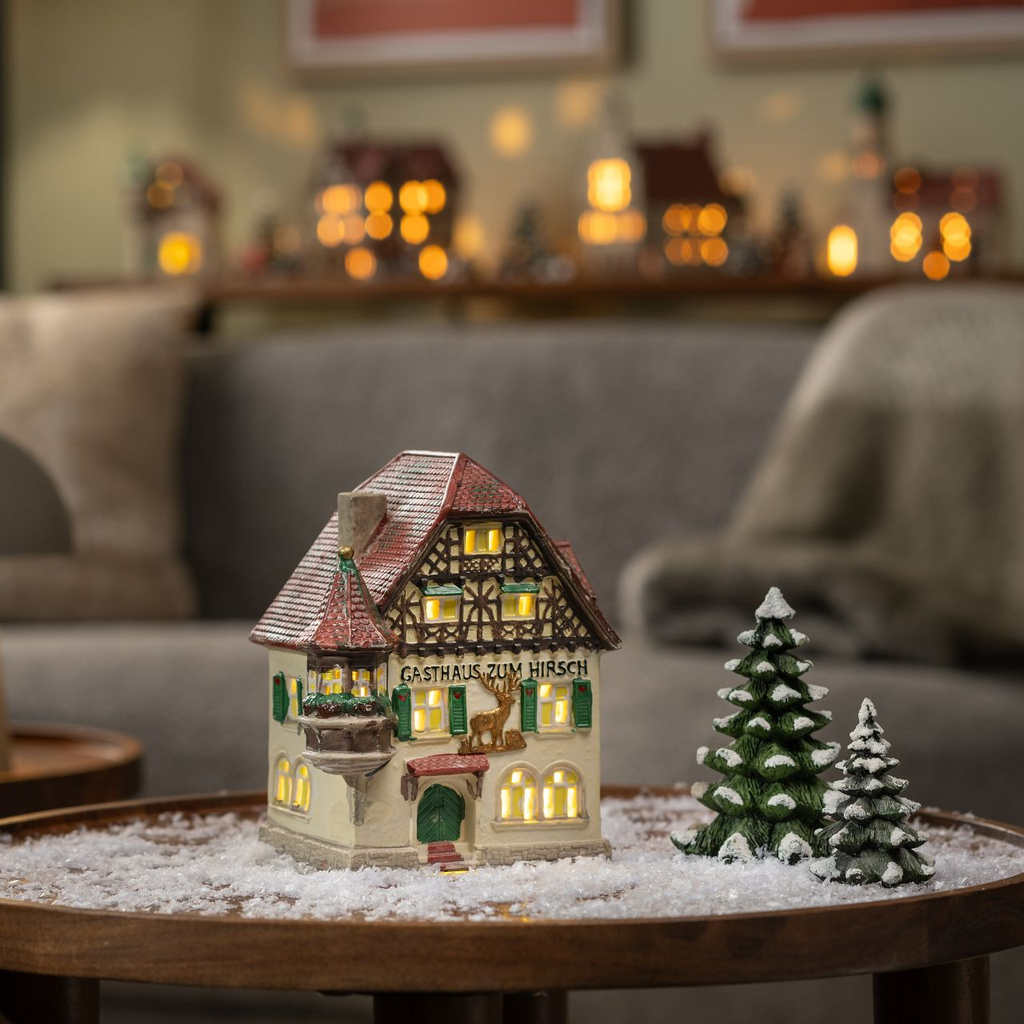 Wurm\u0020Lichthaus\u0020\u0022Gasthaus\u0020zum\u0020Hirsch\u0022\u0020van\u0020porselein,\u0020veelkleurig\u0020\u0028B\u002FH\u002FD\u0029\u002014x19x10cm