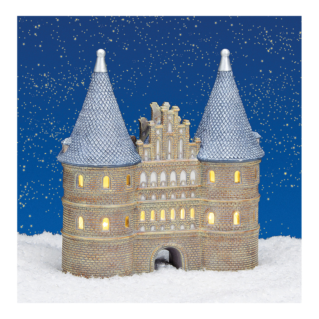 Wurm\u0020Lichthaus\u0020Holstentor\u0020L\u00FCbeck\u0020van\u0020porselein\u0020\u0028inclusief\u0020verlichting\u0020voor\u00202\u0020kaarsen\u0029,\u0020bruin\u002Fblauw\u0020\u0028B\u002FH\u002FD\u0029\u002020x22x8cm.