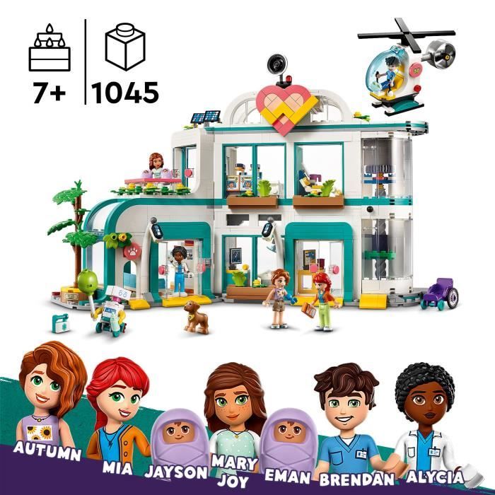 LEGO\u002042621\u0020Friends\u0020Heartlake\u0020City\u0020Hospital,\u0020speelgoed\u0020met\u0020helikopter\u0020en\u0020minifiguren\u0020waaronder\u0020Autumn\u0020en\u0020een\u0020hond.