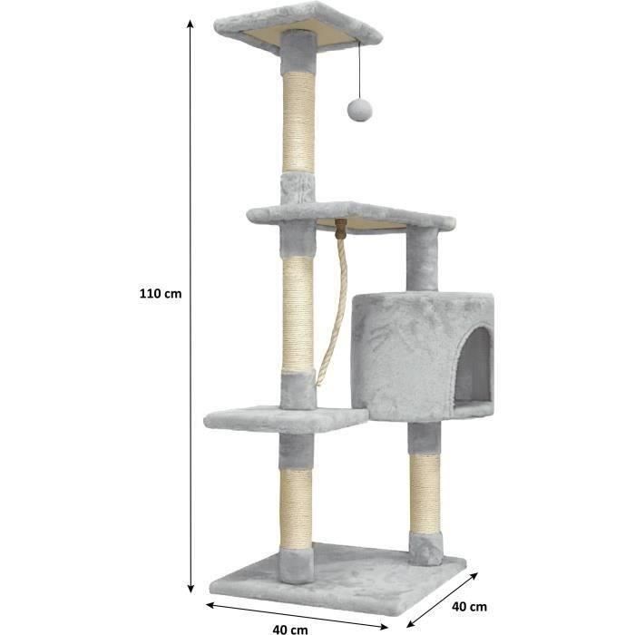 PALOMA\u0020Grijze\u0020kattenboom\u002040\u0020x\u002040\u0020x\u0020114\u0020cm\u0020\u002D\u00203\u0020platforms,\u00201\u0020touw,\u00201\u0020nis,\u0020krabpalen