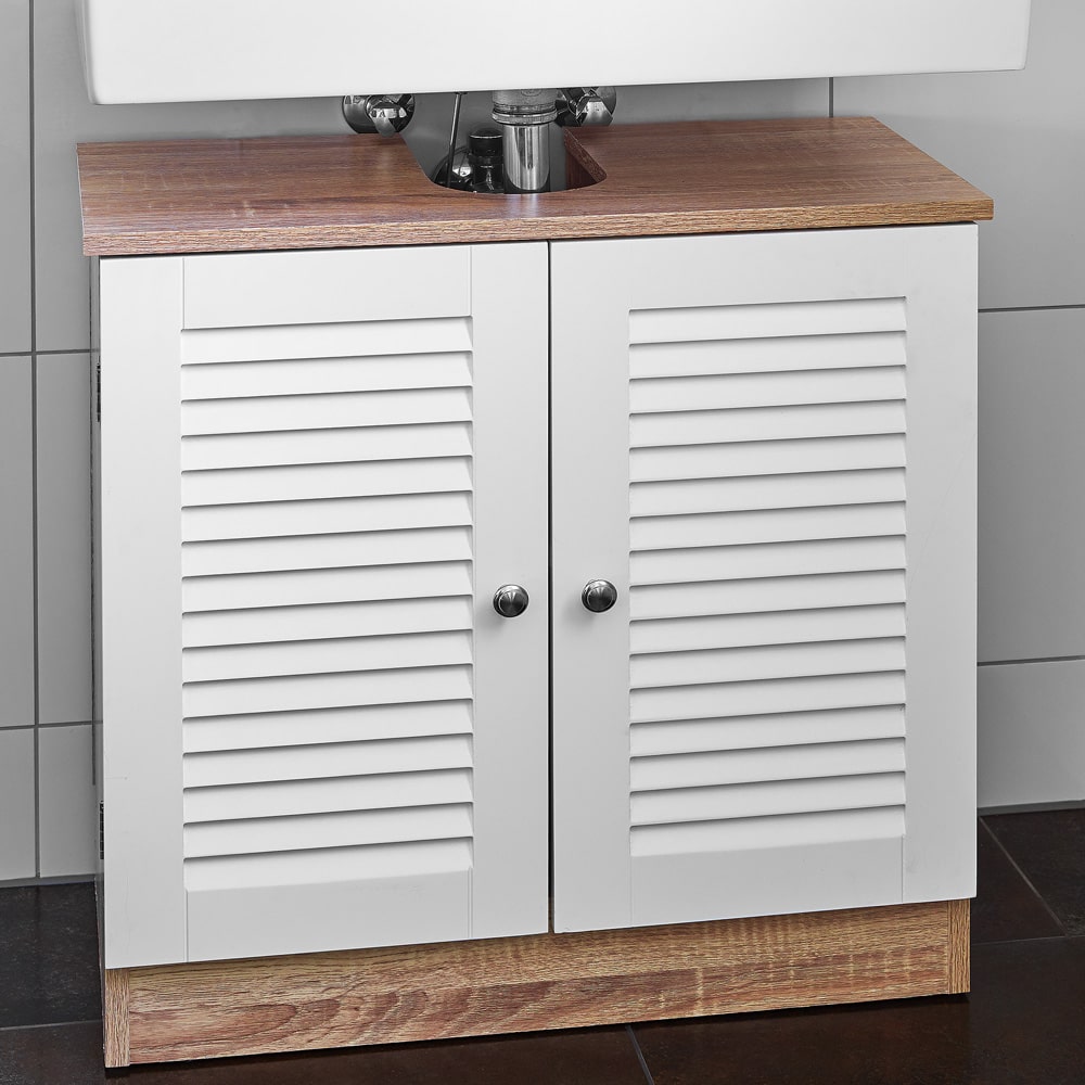 Wastafelonderkast\u0020in\u0020bruin\u002Dwit