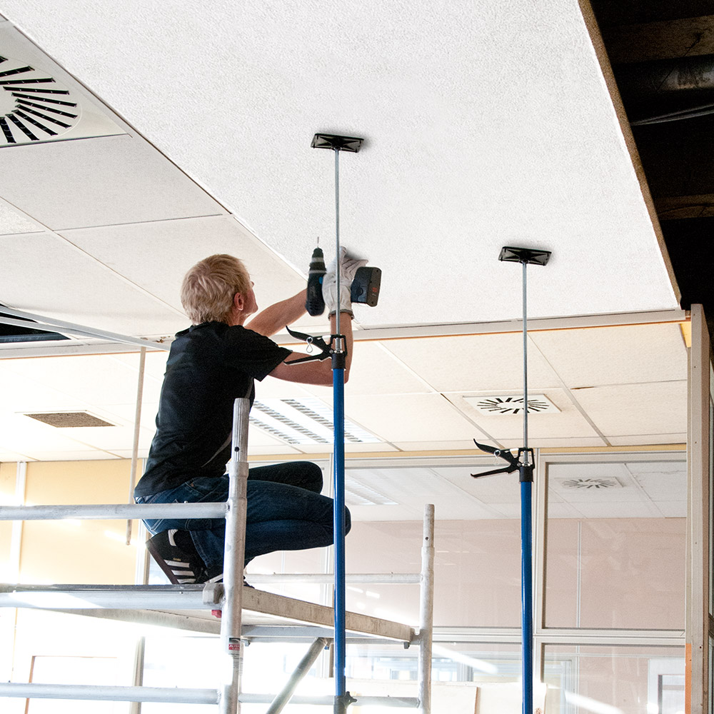 Plafondklem\u0020Gipsplaat\u0020bouwstempel\u0020Telescoopsteun\u0020115\u002D290cm\u0020\u0028set\u0020van\u00202\u0020stuks\u0029