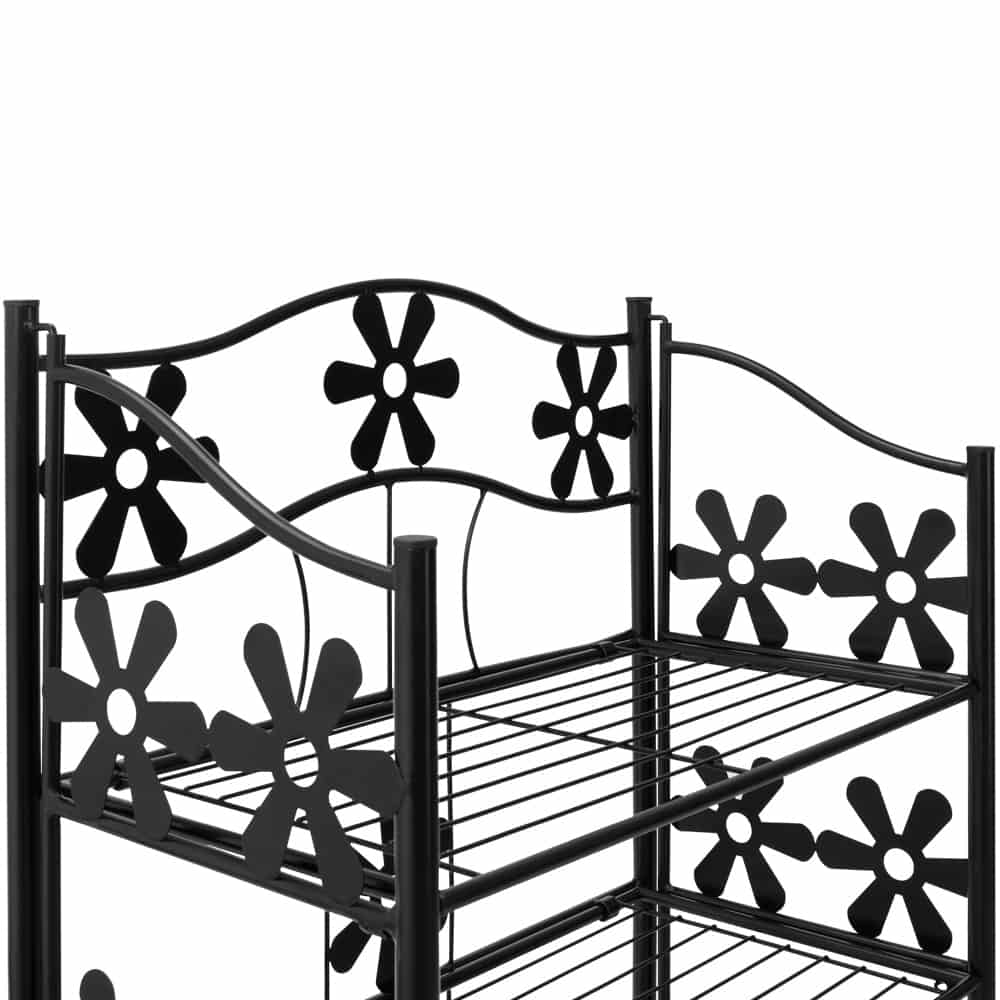 Metalen\u0020plantenrek\u0020met\u00204\u0020legplanken\u0020mat\u0020zwart\u002060x30x90cm