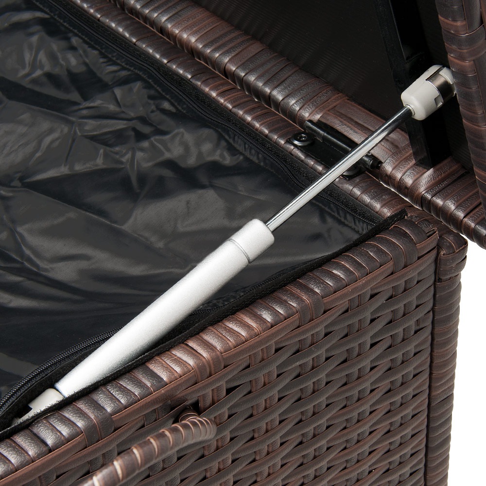 Polyrattan\u0020Kussenbox\u0020Bruin\u0020122x56x61cm\u0020met\u0020Wielen Polyrattan\u0020Kussenbox\u0020Bruin\u0020122x56x61cm\u0020met\u0020Wielen