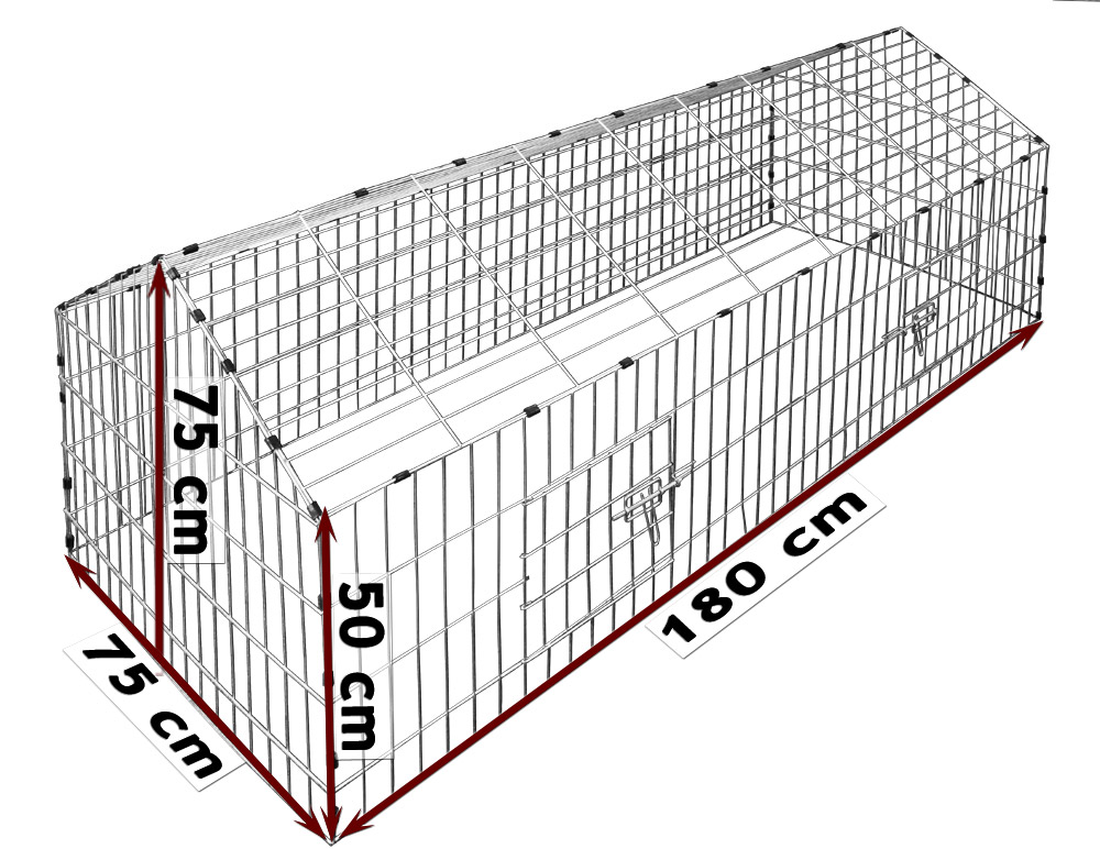 Monzana\u0020Konijnenhok\u0020\u002D\u0020Konijnenren\u0020Zwart\u0020\u002D\u0020Hamsterkooi\u0020\u002D\u0020Rattenkooi\u0020180x75cm