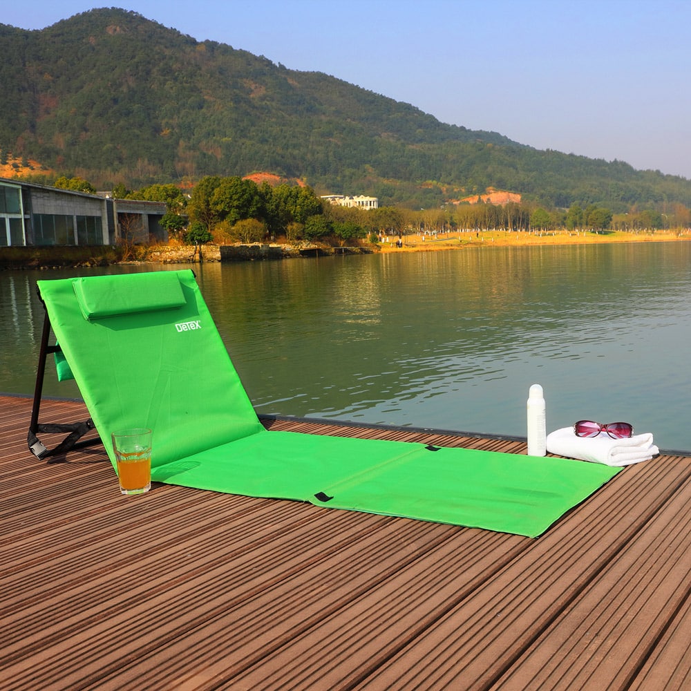 Strandmat\u0020met\u0020Rugleuning\u0020en\u0020Kussen\u0020158cm\u0020x\u002056cm\u0020groen Strandmat\u0020met\u0020Rugleuning\u0020en\u0020Kussen\u0020158cm\u0020x\u002056cm\u0020groen