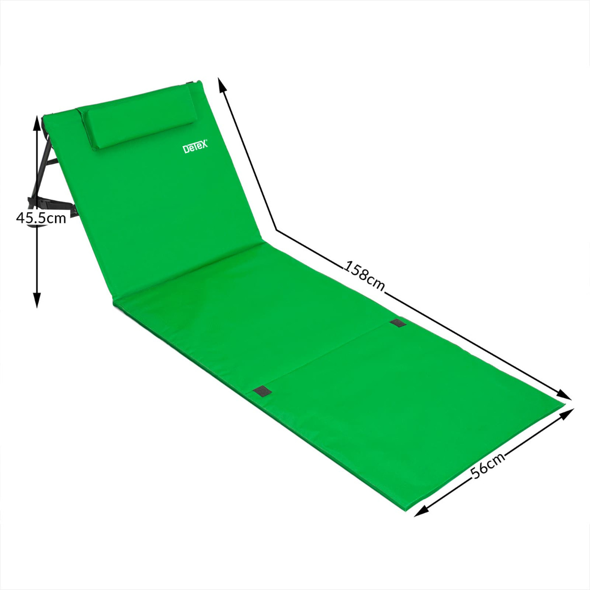 Strandmat\u0020met\u0020Rugleuning\u0020en\u0020Kussen\u0020158cm\u0020x\u002056cm\u0020groen Strandmat\u0020met\u0020Rugleuning\u0020en\u0020Kussen\u0020158cm\u0020x\u002056cm\u0020groen