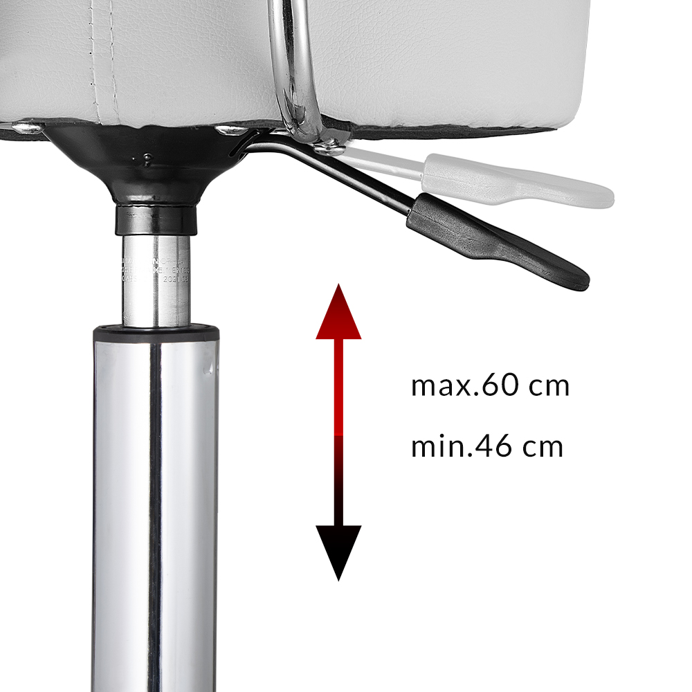 Draaikruk\u0020met\u0020verchroomd\u0020stalen\u0020basis\u0020\u002B\u0020rugleuning\u0020wit