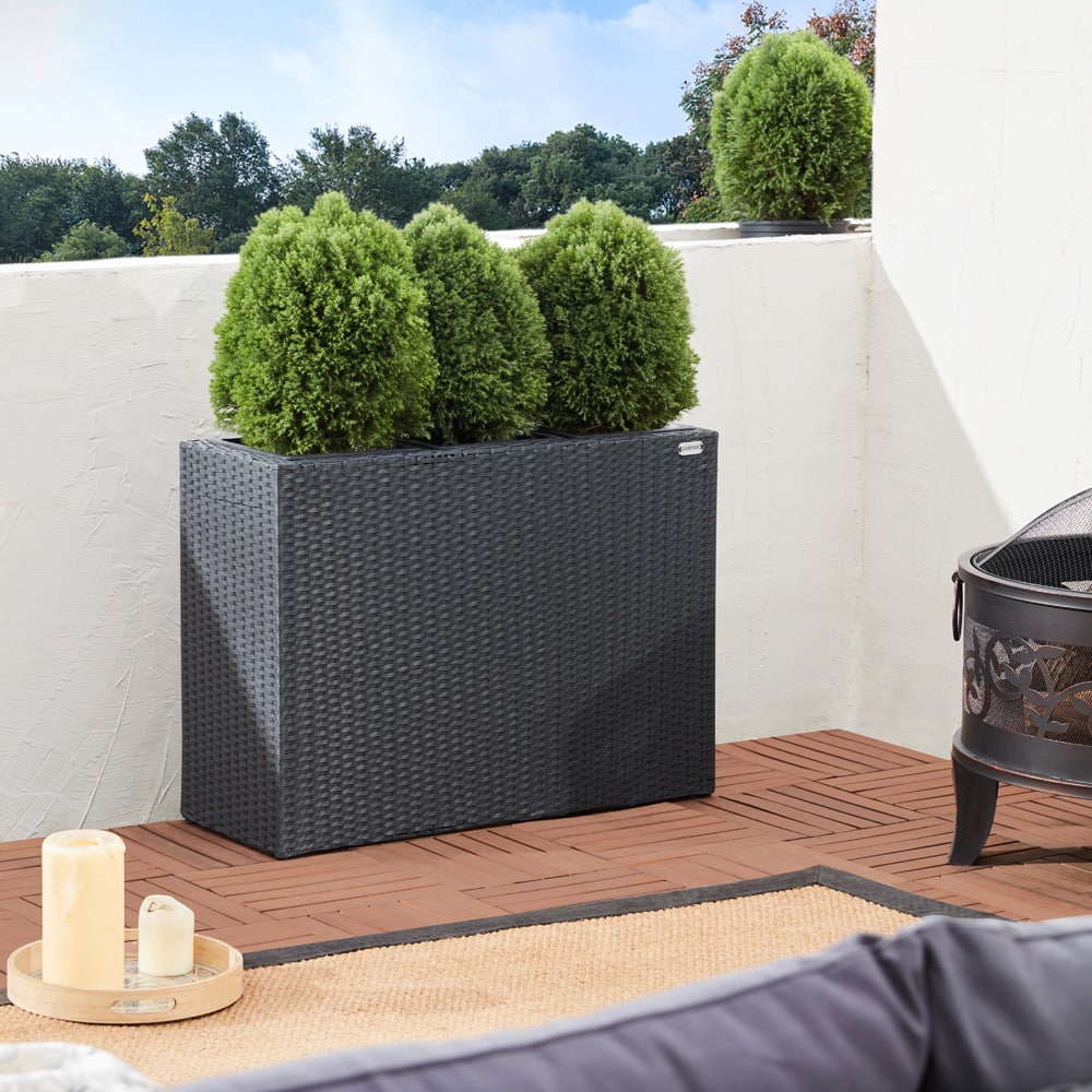 Polyrattan\u0020Bloembak\u00203\u0020delig\u0020Zwart\u002083x30,5x60cm\u0020 Polyrattan\u0020Bloembak\u00203\u0020delig\u0020Zwart\u002083x30,5x60cm\u0020