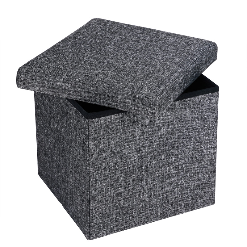 Opvouwbare\u0020poef\u0020met\u0020opslag\u0020donkergrijs Opvouwbare\u0020poef\u0020met\u0020opslag\u0020donkergrijs