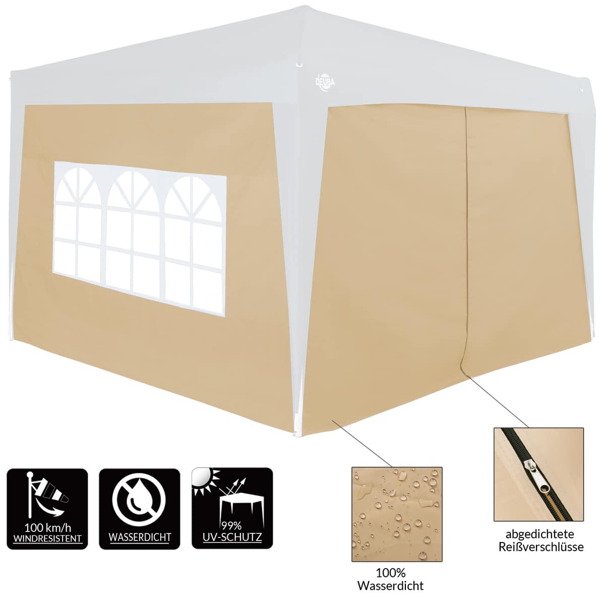 Zijwanden\u0020Set\u0020van\u00202\u0020stuks\u0020Beige\u0020voor\u0020Capri\u00203x3\u0020of\u0020Casaria\u0020vouwtent\u00203x6