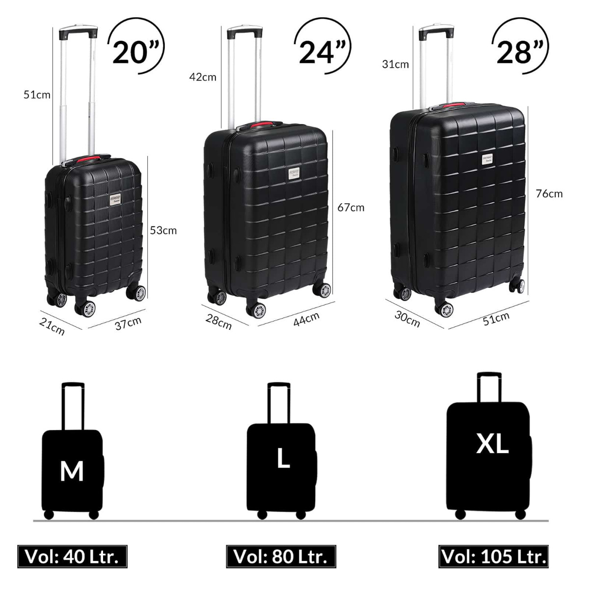 Hardcase\u0020Kofferset\u0020Exopack\u00203\u002Ddelig\u0020Zwart\u0020ABS Hardcase\u0020Kofferset\u0020Exopack\u00203\u002Ddelig\u0020Zwart\u0020ABS