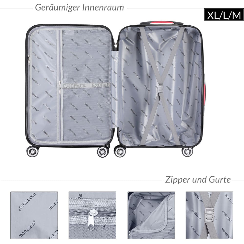 Hardcase\u0020Kofferset\u0020Exopack\u00203\u002Ddelig\u0020Zwart\u0020ABS Hardcase\u0020Kofferset\u0020Exopack\u00203\u002Ddelig\u0020Zwart\u0020ABS