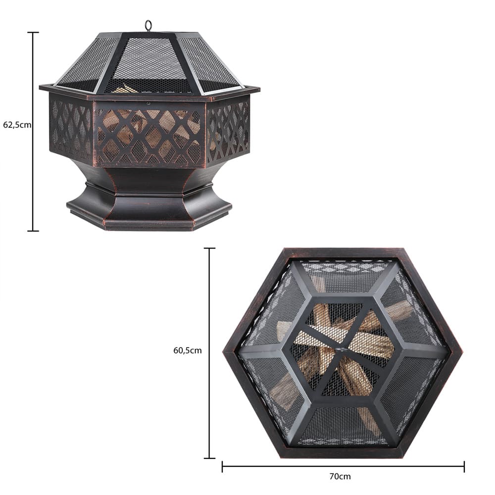 Vuurhaard\u0020zeshoekige\u0020vuurkorf\u0020incl.\u0020deksel\u0020afm.\u002070\u0020x\u002060,5\u0020x\u002062,5\u0020cm